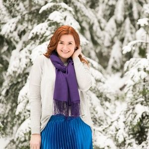 Nordstrom Tissue Weight Scarf Purple Cashmere